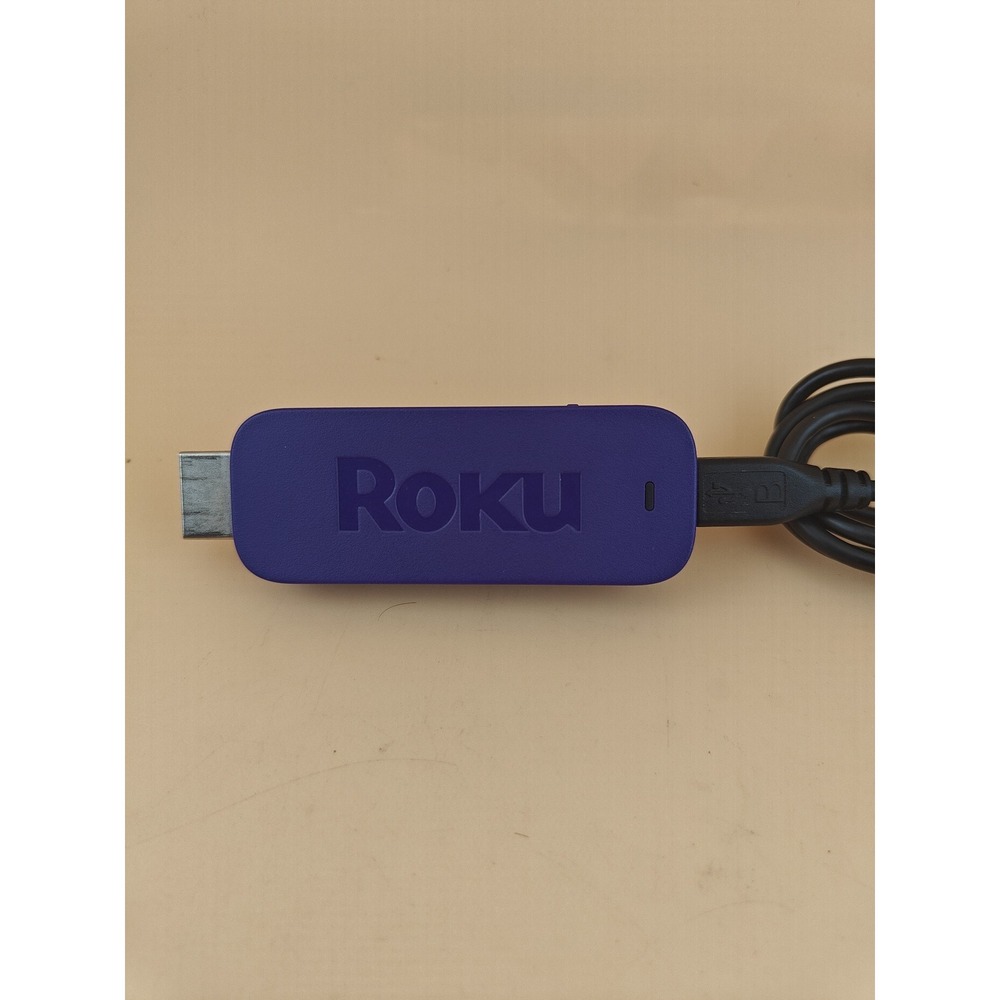 Roku 3500X Streaming Stick Purple HDMI USB Cable Charger No Remote